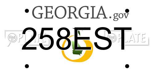 258EST Georgia License Plate