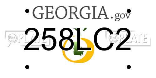 258LC2 Georgia License Plate