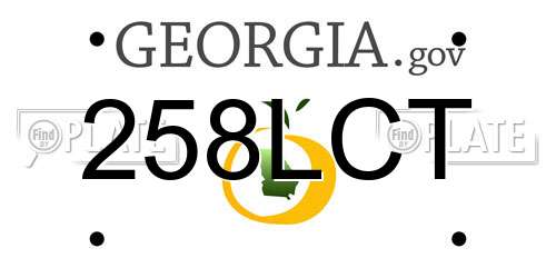 258LCT Georgia License Plate