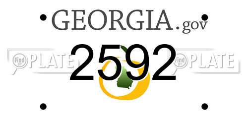 2592 Georgia License Plate