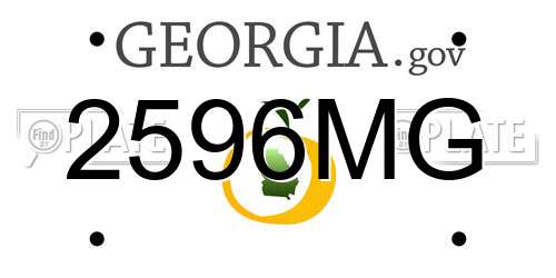 2596MG Georgia License Plate