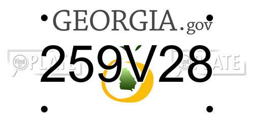 259V28 Georgia License Plate