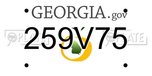 259V75 Georgia License Plate