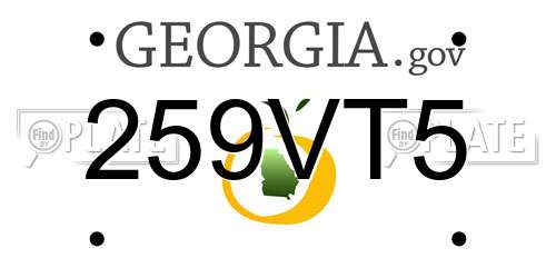 259VT5 Georgia License Plate