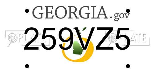 259VZ5 Georgia License Plate