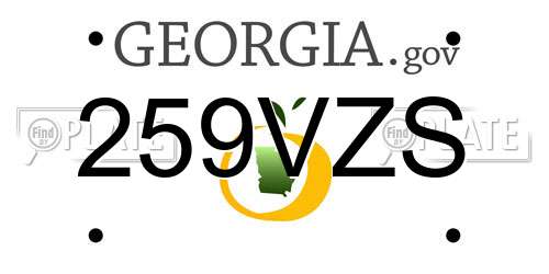 259VZS Georgia License Plate