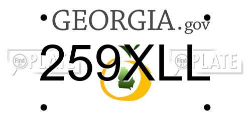 259XLL Georgia License Plate
