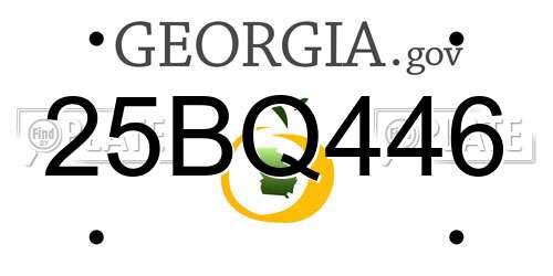 25BQ446 Georgia License Plate