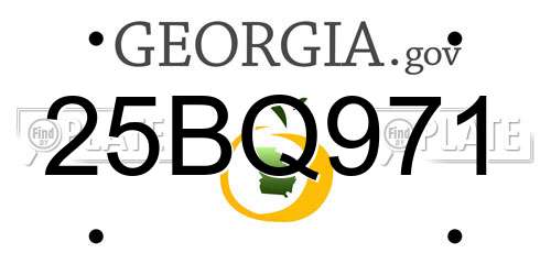 25BQ971 Georgia License Plate
