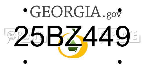 25BZ449 Georgia License Plate