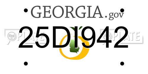 25DI942 Georgia License Plate
