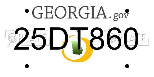 25DT860 Georgia License Plate