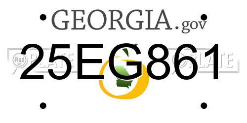 25EG861 Georgia License Plate
