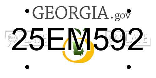 25EM592 Georgia License Plate