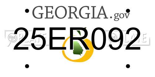 25ER092 Georgia License Plate