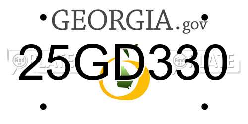 25GD330 Georgia License Plate