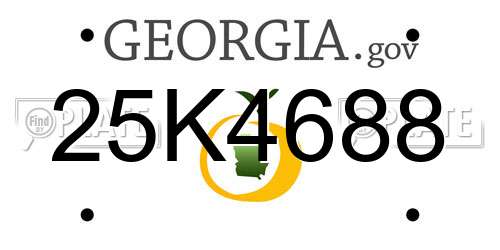25K4688 Georgia License Plate