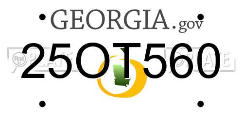 25OT560 Georgia License Plate