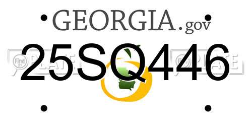 25SQ446 Georgia License Plate
