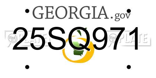 25SQ971 Georgia License Plate