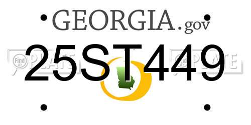 25ST449 Georgia License Plate