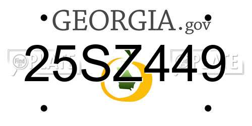 25SZ449 Georgia License Plate