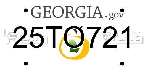 25TO721 Georgia License Plate