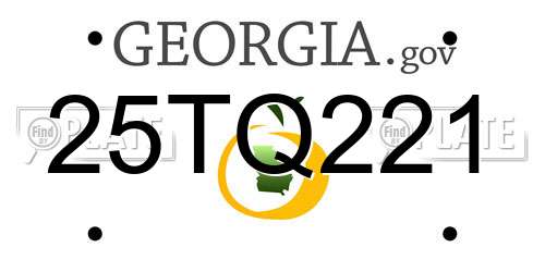 25TQ221 Georgia License Plate