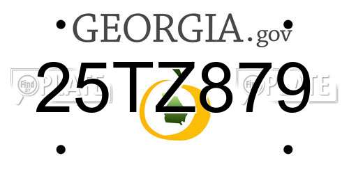 25TZ879 Georgia License Plate