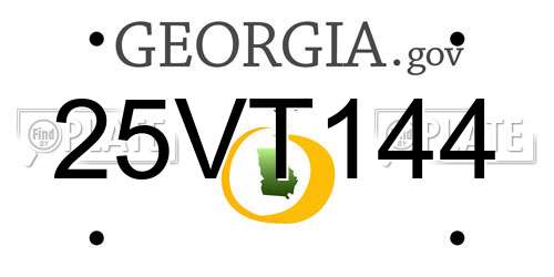 25VT144 Georgia License Plate