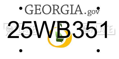 25WB351 Georgia License Plate