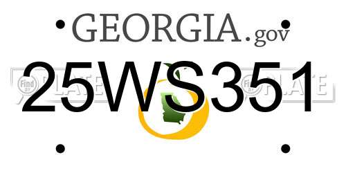 25WS351 Georgia License Plate