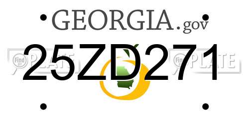25ZD271 Georgia License Plate