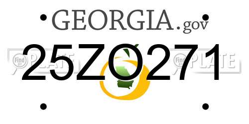 25ZO271 Georgia License Plate