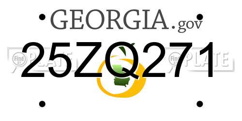 25ZQ271 Georgia License Plate