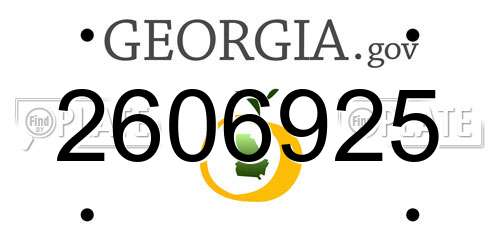 2606925 Georgia License Plate