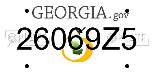 26069Z5 Georgia License Plate