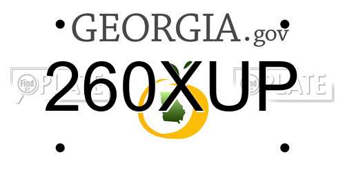 260XUP Georgia License Plate