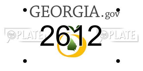 2612 Georgia License Plate