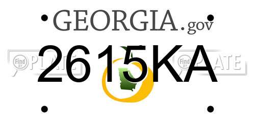 2615KA Georgia License Plate