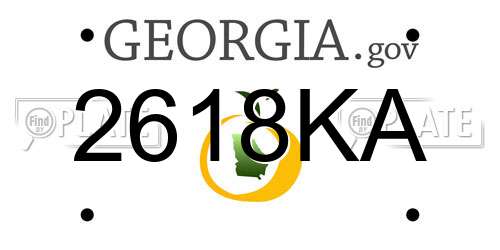 2618KA Georgia License Plate