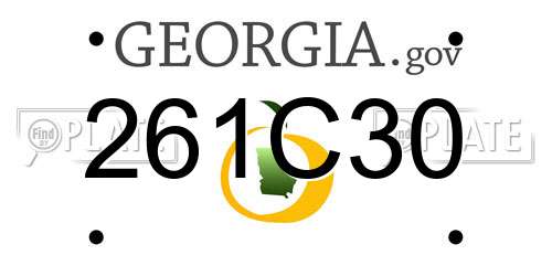 261C30 Georgia License Plate