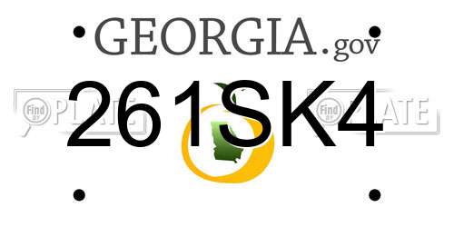 261SK4 Georgia License Plate