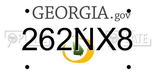 262NX8 Georgia License Plate