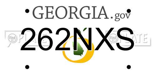 262NXS Georgia License Plate