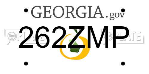 262ZMP Georgia License Plate