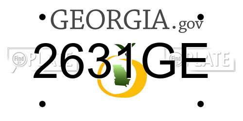 2631GE Georgia License Plate