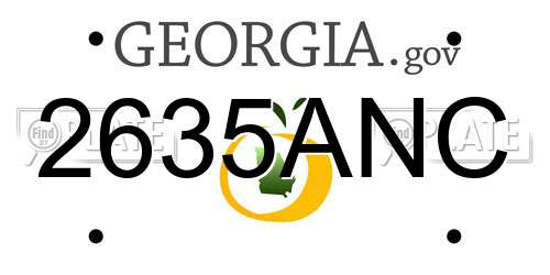 2635ANC Georgia License Plate