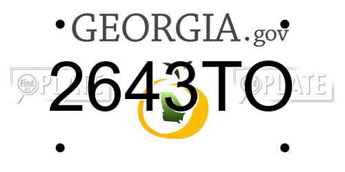 2643TO Georgia License Plate