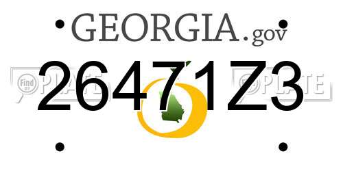 26471Z3 Georgia License Plate